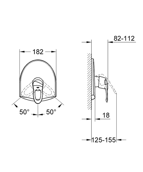 смеситель для душа grohe chiara 19156000 хром