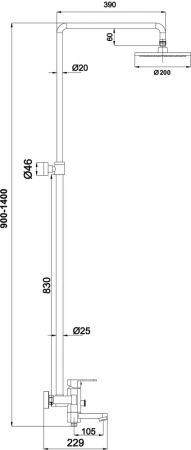 душевая стойка timo beverly sx-1060/00 1070