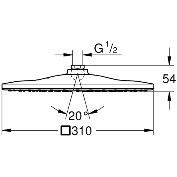 верхний душ 310 мм grohe rainshower cube 26567000