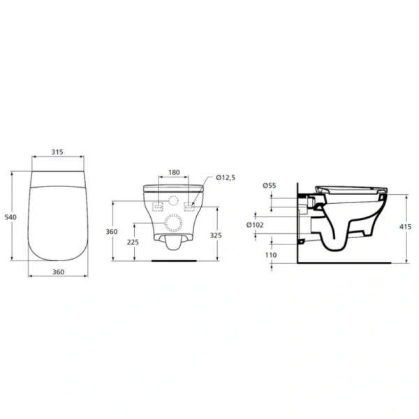 унитаз подвесной ideal standard active t319501