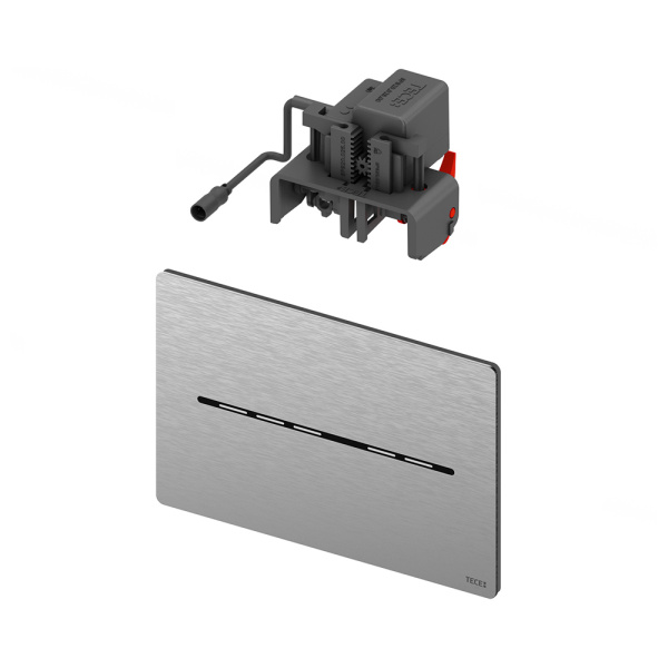 кнопка смыва tece tecesolid 9240454 для инсталляции, бесконтактная, питание от сети 12 в, нержавеющая сталь