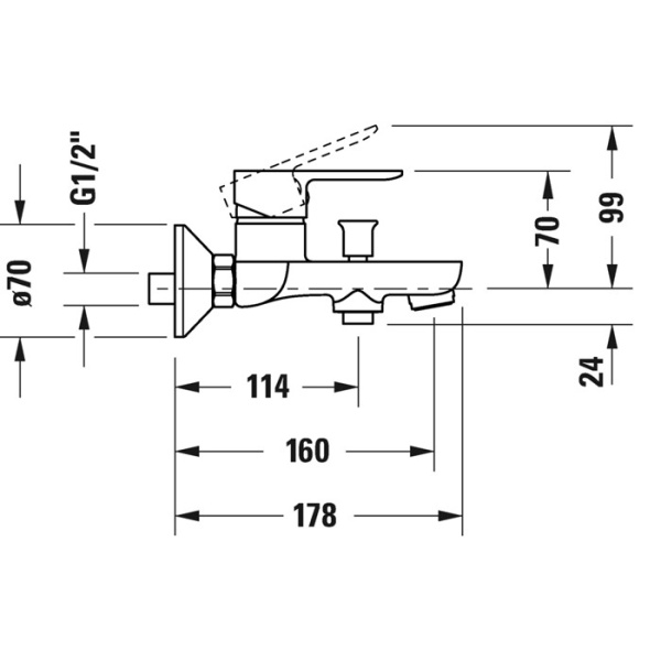 смеситель для ванны с душем duravit a.1 a15230000010