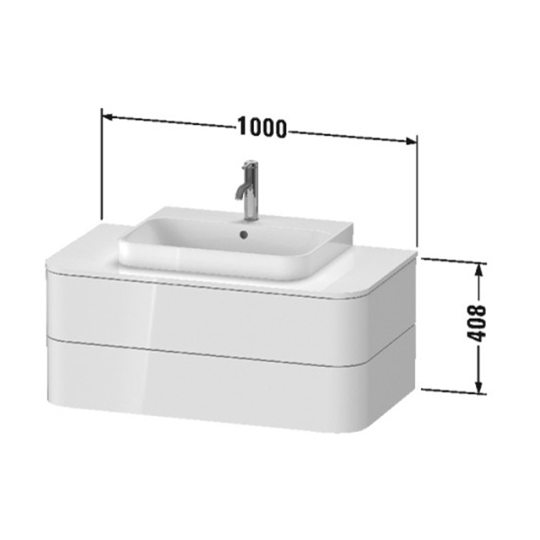 duravit happy d.2 plus тумба подвесная 408x1000x550мм 2 ящика, цвет: белый глянцевый