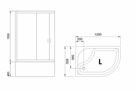 душевой уголок royal bath rb 8120bk-c-l