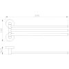 полотенцедержатель wonzon & woghand easy ww-8141 39,9 см, поворотный, тройной, хром