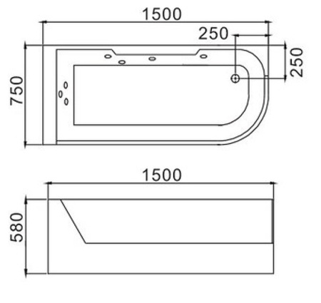 акриловая ванна weltwasser ww hb alster 150х75 wt r 10000006083 с гидромассажем