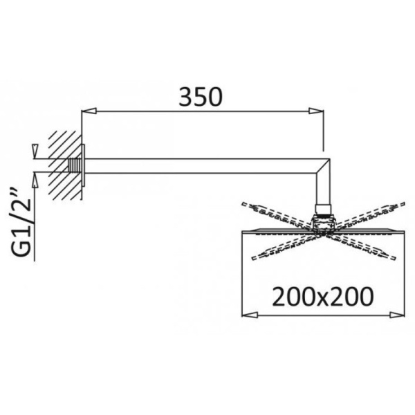 верхний душ 200 cezares porta porta-tddq-01