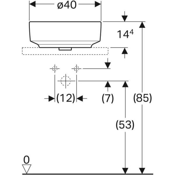 раковина в ванную накладная 40 см geberit variform 500.768.01.2