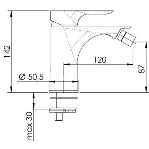 смеситель remer infinity i21 для биде, без донного клапана, хром