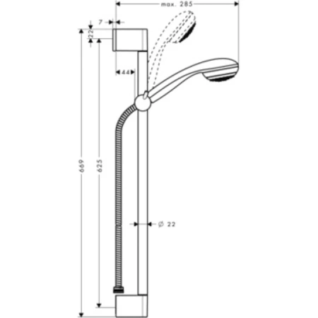 душевой гарнитур hansgrohe crometta 85 27728000