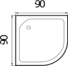 акриловый поддон для душа wemor 90x90x15 c 10000002919 белый