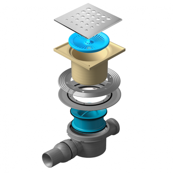 душевой трап 144x144/50 мм pestan confluo standard drops 4 13000012, хром