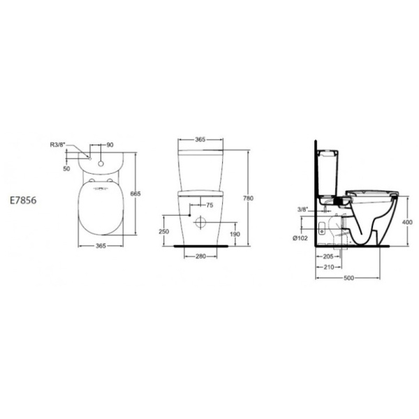 бачок для унитаза ideal standard connect arc e785601