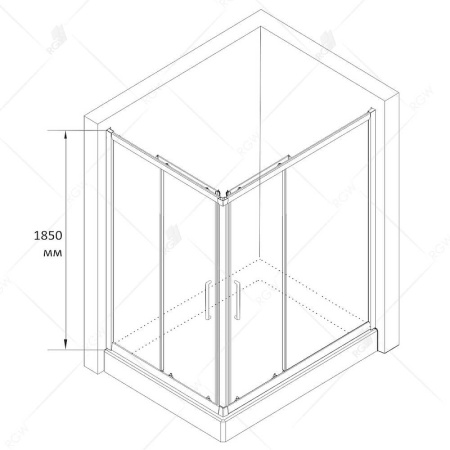 душевой уголок rgw classic cl-44 (785-800)x(985-1000)x1850, профиль хром