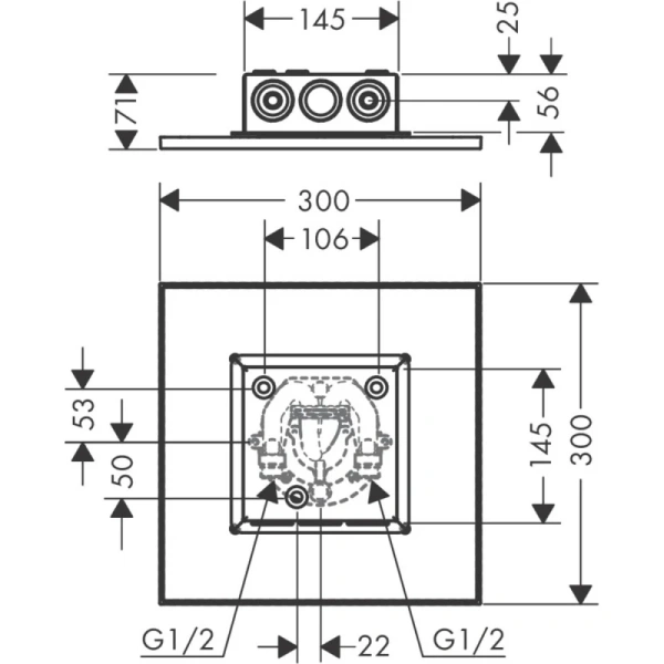 верхний душ 300 мм axor showersolutions 35317000