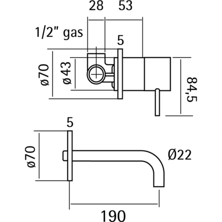 смеситель для раковины huber lynox lx002510d1