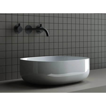 раковина ceramicanova element cn6018 накладная, 46x35 см, белая