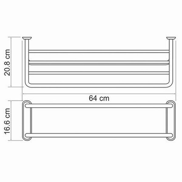 Полка для полотенец WasserKRAFT K-888 цвет хром