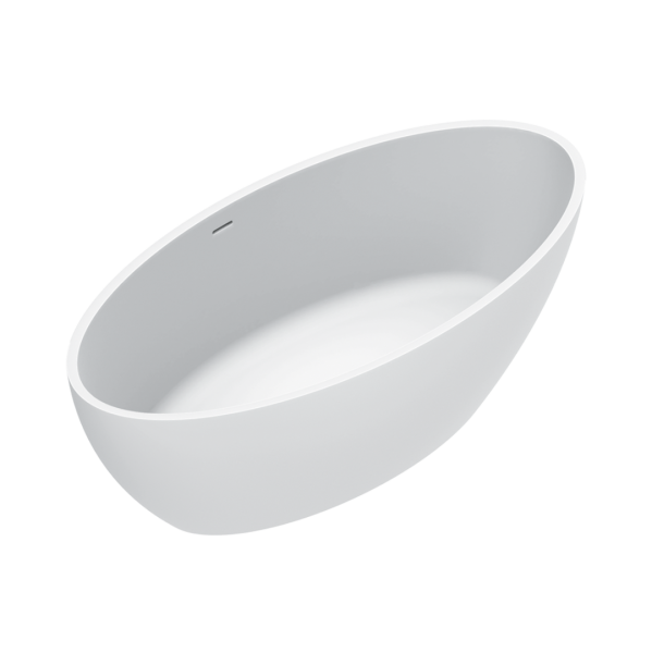 ванна catalano solid 7239010021 из искуственного камня, отдельностоящая, 165x80 см, solidtech, белая матовая