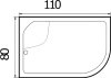 акриловый поддон для душа wemor 110x80x44 l 10000002202 белый
