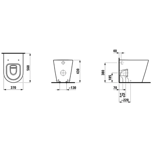 унитаз приставной laufen kartell 8.2333.1.000.000.1