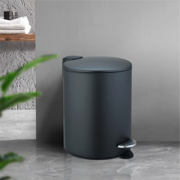 Мусорное ведро Weltwasser WW Betta BL 5L с педалью, черный матовый