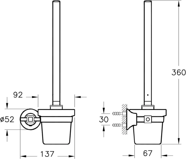 Ёршик для унитаза VitrA Juno Classic A44424 хром
