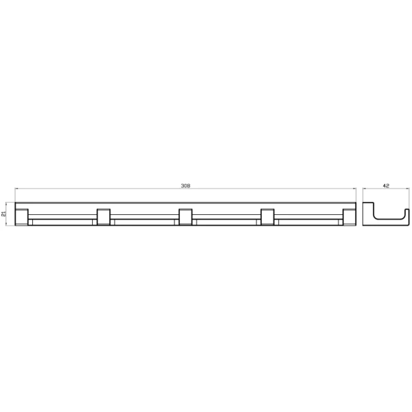 Планка с крючками Wonzon & Woghand Eclipse WW-9155-BL для ванны, черный матовый