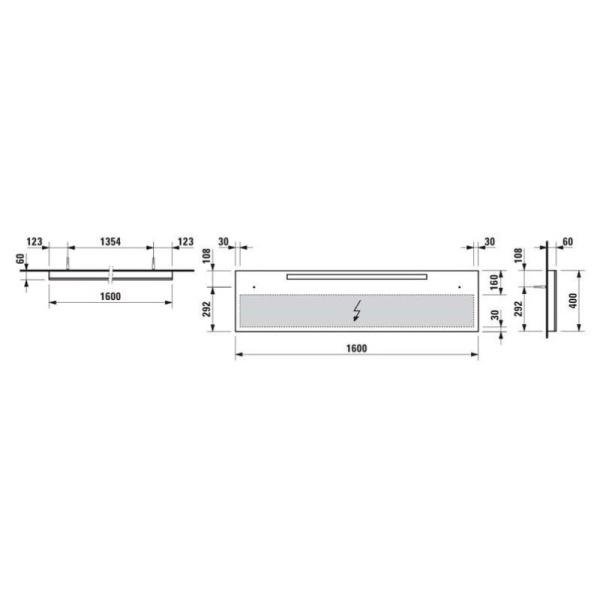зеркало laufen alessi one 4.4844.1.097.200.1 160x40 с подсветкой
