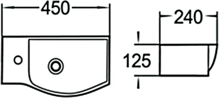 раковина 45x24 см santiline sl-2012l