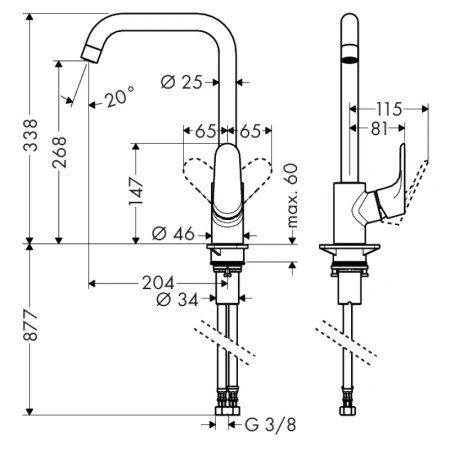 смеситель для кухонной мойки hansgrohe focus m41 31820000