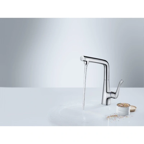 смеситель для кухни hansgrohe metris select m71 14883000, хром
