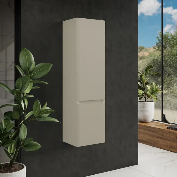 шкаф пенал aquame s4 33 aqm9004bg подвесной цвет бежевый