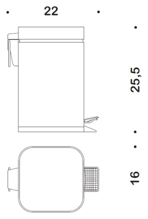 ведро для мусора colombo design black&white b9210.cr цвет хром