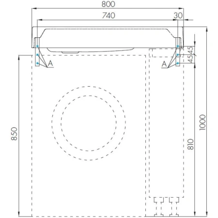 раковина над стиральной машиной 80x50 см акватон рейн 1a72113krw010