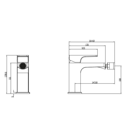 смеситель для биде с донным клапаном villeroy & boch architectura square tvb12500100061