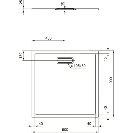 акриловый душевой поддон ideal standard ultraflat new t4467v3 90x90 см