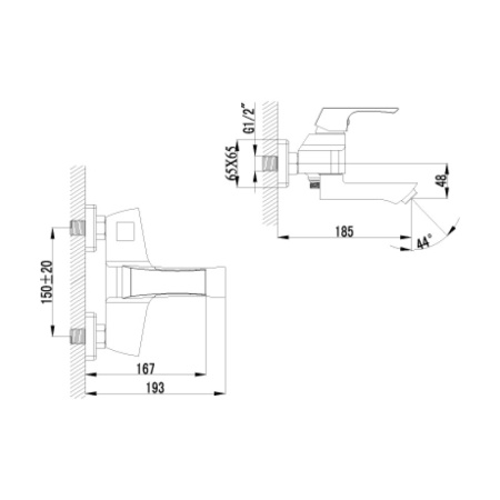 смеситель для ванны с душем lemark unit lm4514c