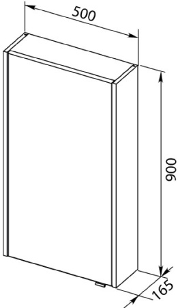 зеркальный шкаф aquanet августа 58 l 00210009, дуб сонома