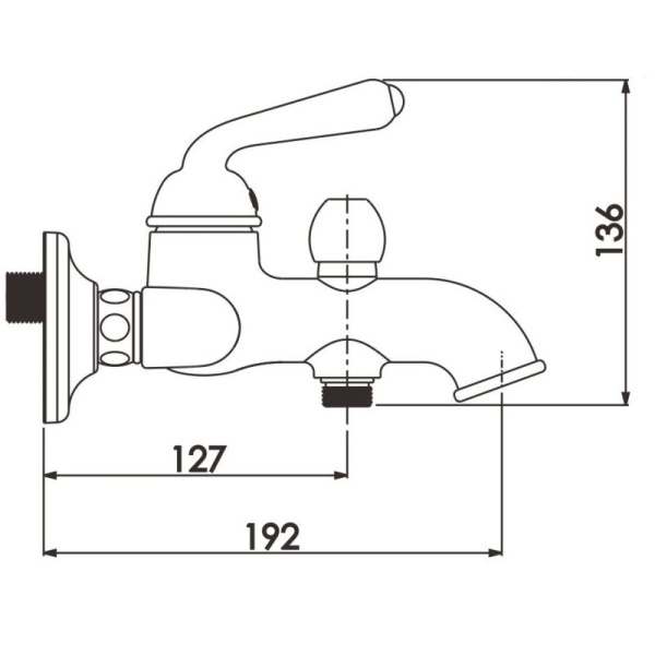 смеситель для ванны rose r0202e