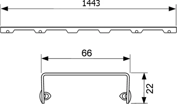 решетка tece tecedrainline "lines" 601520: прямая, нержавеющая сталь, 150 см, глянец