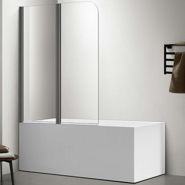 шторка на ванну aquatek 100 aq del sba 10015gm профиль оружейная сталь стекло прозрачное