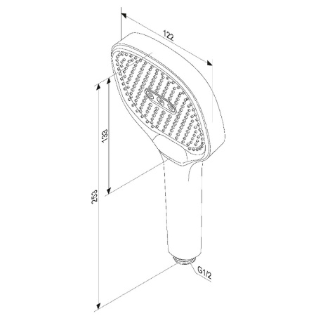 ручной душ damixa merkur 940020300 черный матовый