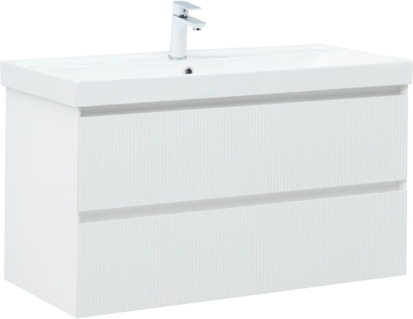 тумба под раковину aquanet альтера 00337157 98.8x45.2 см, белый матовый