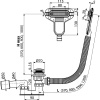 слив-перелив для ванны alcaplast a516ckm-80