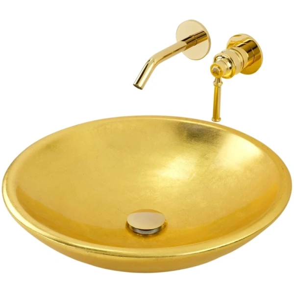 раковина migliore arena 31371 накладная, ø46 см, цвет золото