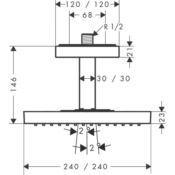 верхний душ 240x240 мм axor showersolutions 10929000