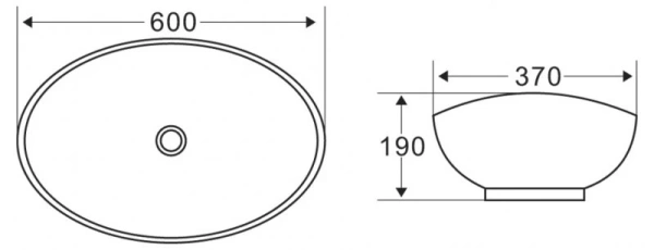 раковина накладная belbagno 60 см, bb1087, белая