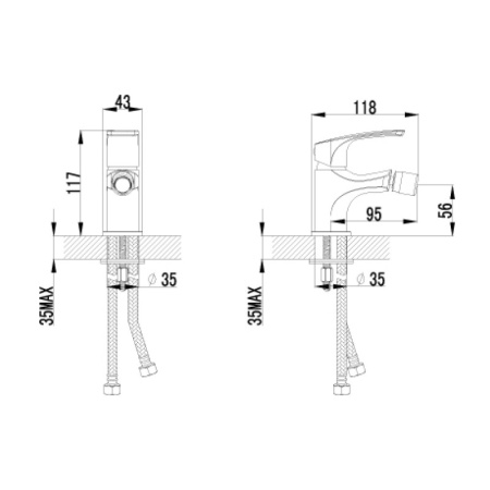 смеситель для биде lemark plus shape lm1708c