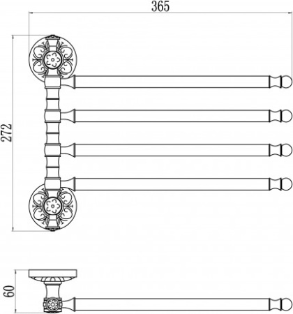 полотенцедержатель 36,5 см savol 58a s-005804a